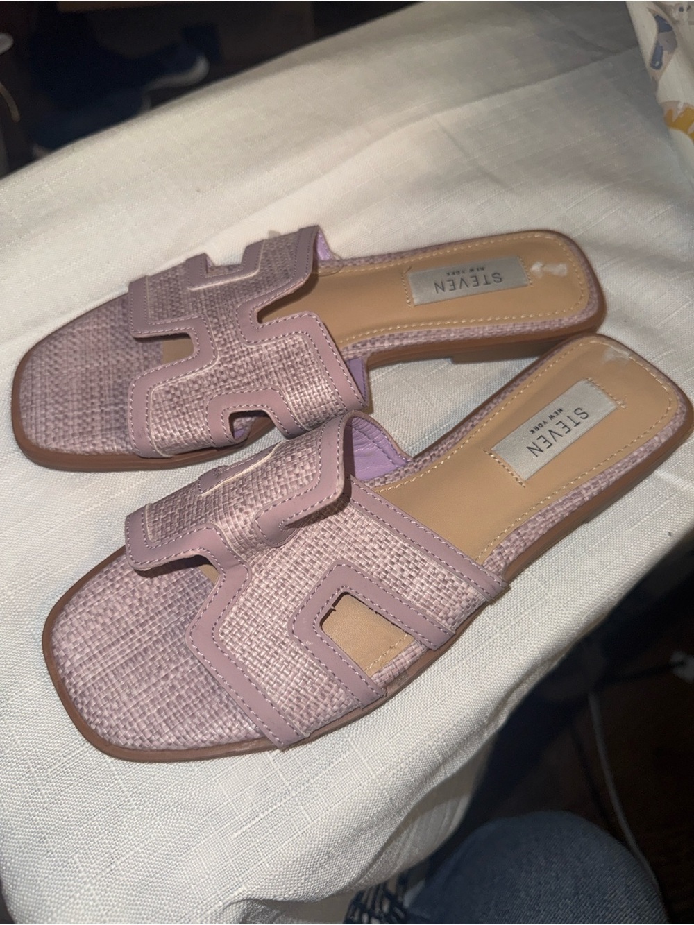 Seven7 Lavender Woven Slide Mules